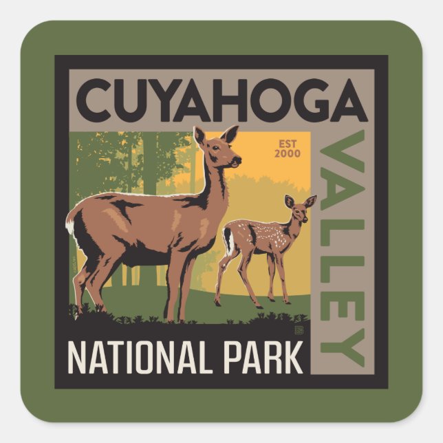 Sticker Carré Parc national de la vallée de Cuyahoga | Ohio (Devant)