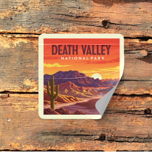 Sticker Carré Parc national de la vallée de la Mort vintage