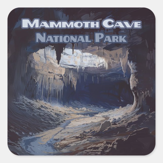Sticker Carré Parc national de Mammoth Cave Kentucky (Devant)