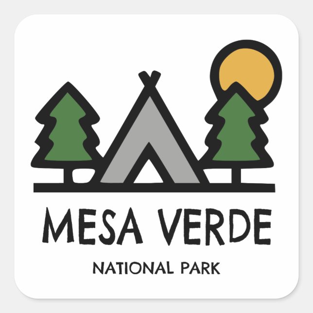 Sticker Carré Parc national de Mesa Verde (Devant)