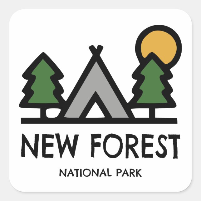 Sticker Carré Parc national de New Forest (Devant)