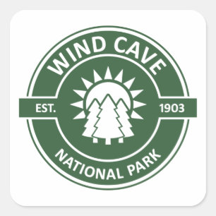 Sticker Carré Parc national de Wind Cave Sun Trees