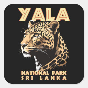 Sticker Carré Parc national de Yala - Sri Lanka Leopard