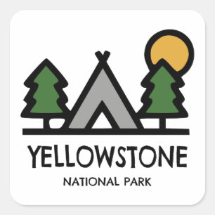 Sticker Carré Parc national de Yellowstone
