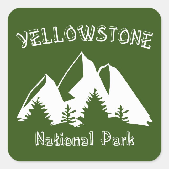 Sticker Carré Parc national de Yellowstone (Devant)