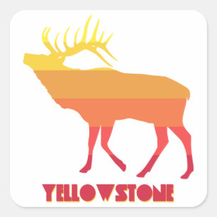 Sticker Carré Parc national de Yellowstone Elk