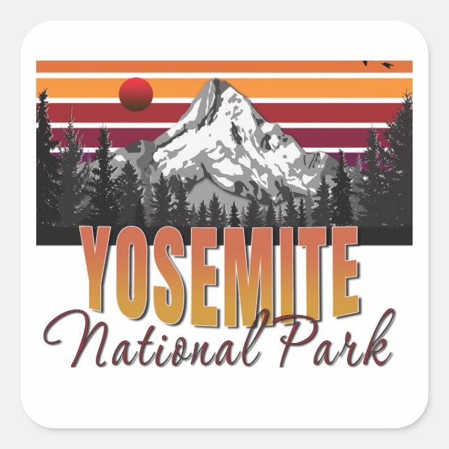 Sticker Carré Parc national de Yosemite (Devant)