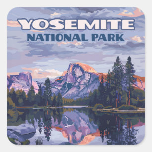 Sticker Carré Parc national de Yosemite Halle Dome Californie Su