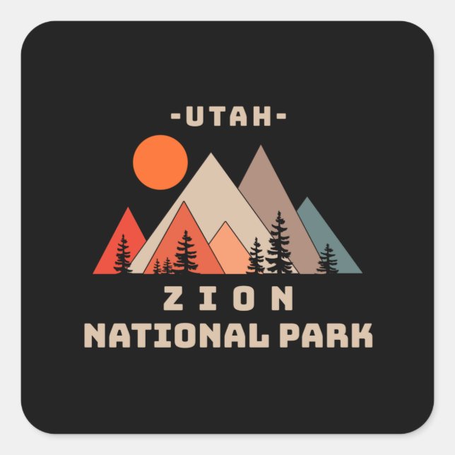 Sticker Carré Parc national de Zion (Devant)