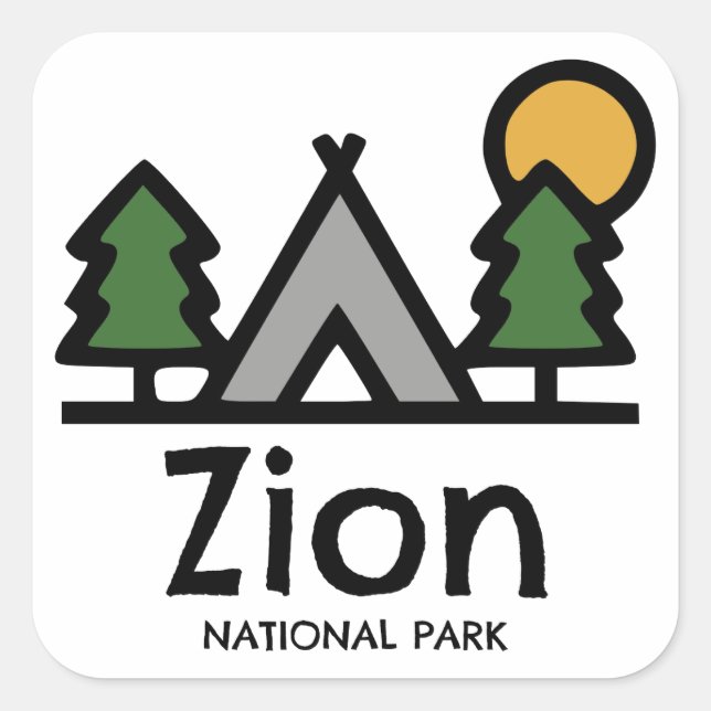 Sticker Carré Parc national de Zion (Devant)