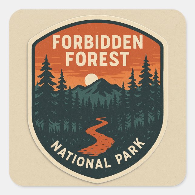 Sticker Carré Parc national des Forêts Interdites (Devant)