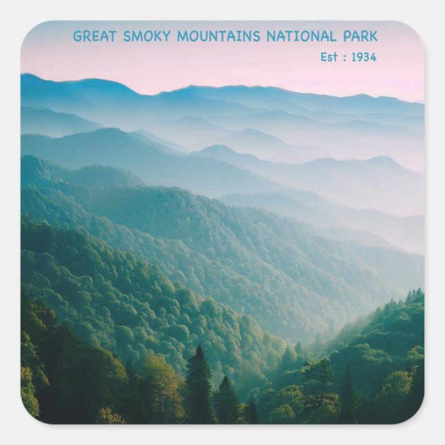 Sticker Carré Parc national des Great Smoky Mountains (Devant)