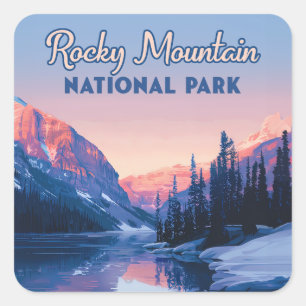 Sticker Carré Parc national des Rocheuses Colorado