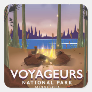 Sticker Carré Parc national des Voyageurs Minnesota affiche voya