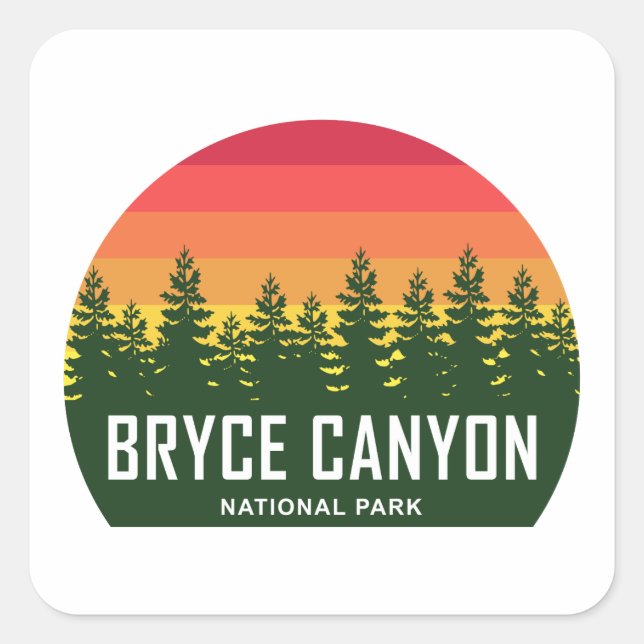 Sticker Carré Parc national du Bryce Canyon (Devant)