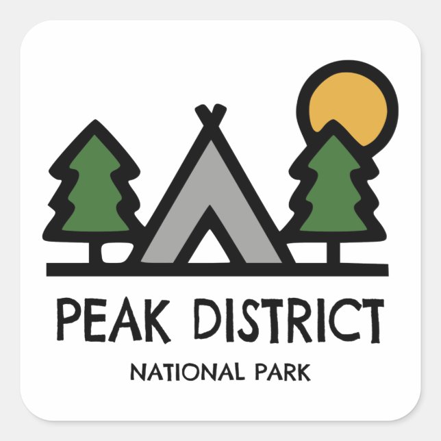 Sticker Carré Parc national du district de Peak (Devant)