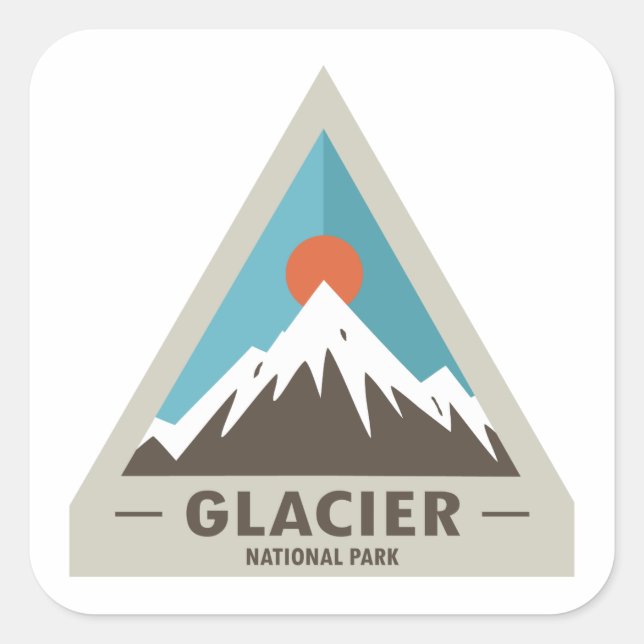 Sticker Carré Parc national du Glacier (Devant)