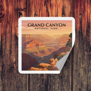 Sticker Carré Parc national du Grand Canyon vintage