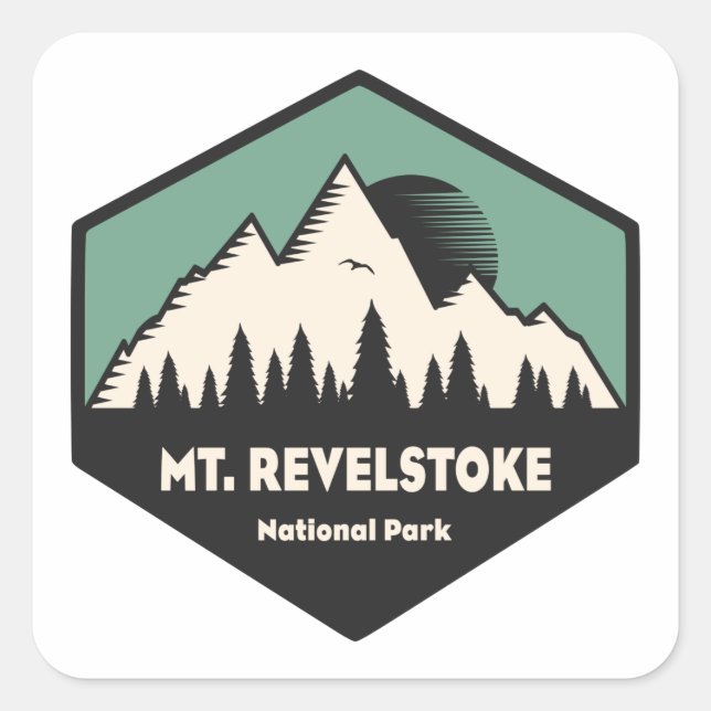 Sticker Carré Parc national du Mont-Revelstoke (Devant)