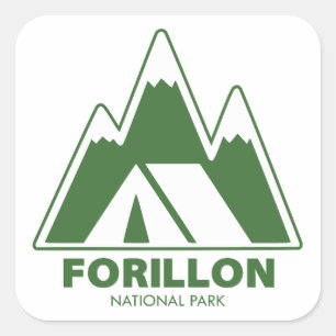 Sticker Carré Parc national Forillon Montagnes Camping