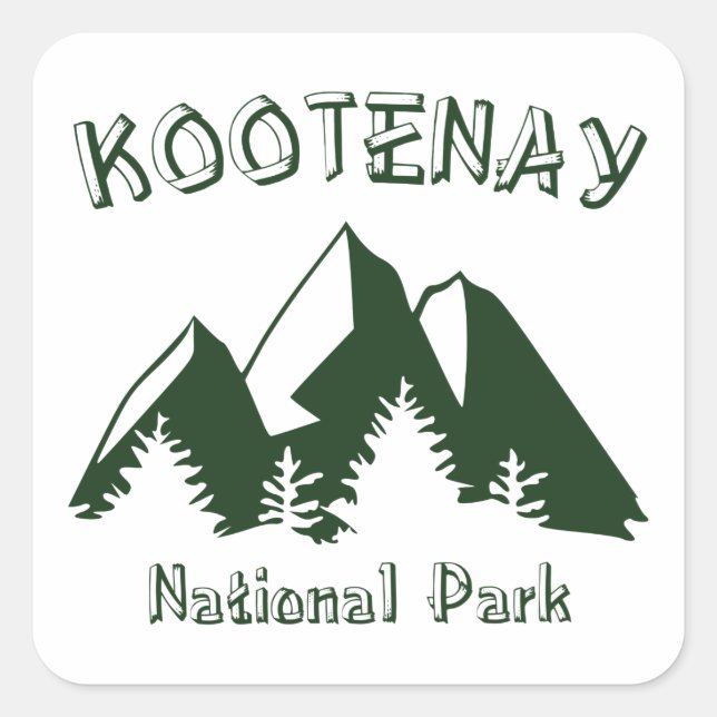 Sticker Carré Parc national Kootenay (Devant)