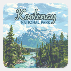Sticker Carré Parc national Kootenay Canada Colombie-Britannique