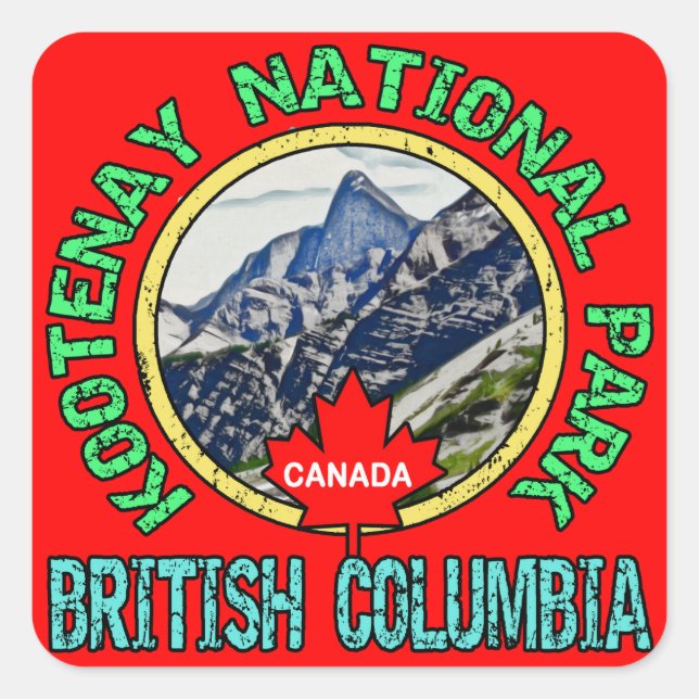 Sticker Carré Parc national Kootenay (Colombie-Britannique) (Devant)