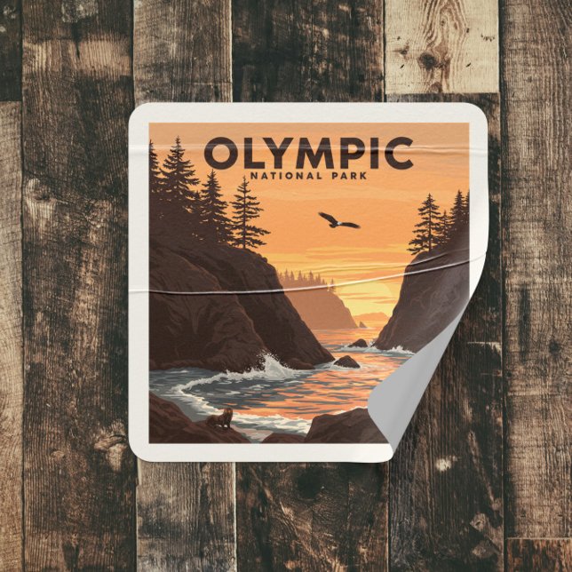 Sticker Carré Parc national olympique vintage (Créateur téléchargé)
