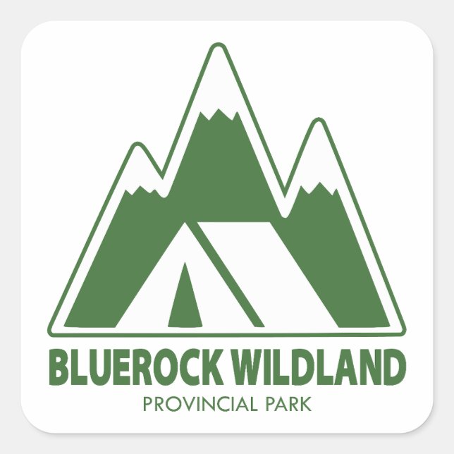 Sticker Carré Parc provincial Bluerock Wildland Mountain Camping (Devant)