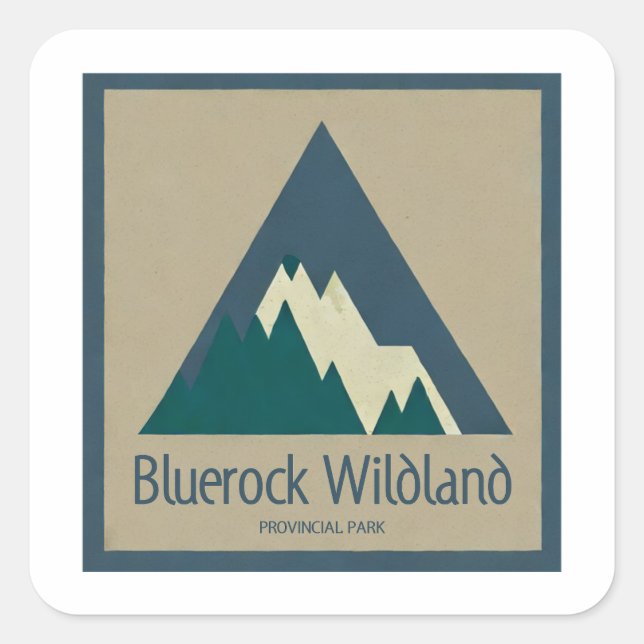 Sticker Carré Parc provincial Bluerock Wildland Rustic (Devant)