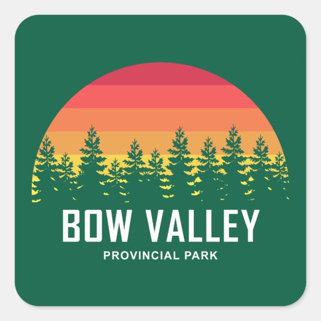 Sticker Carré Parc provincial de Bow Valley (Devant)
