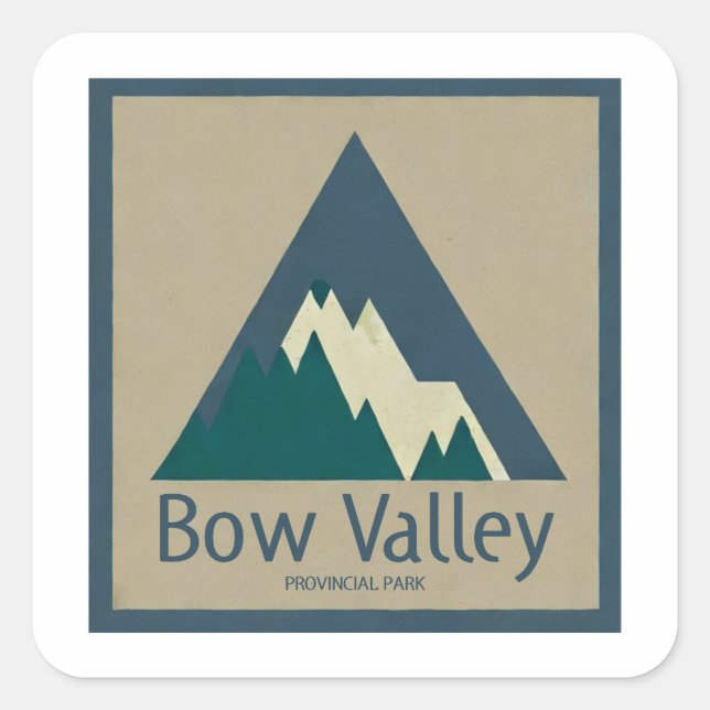 Sticker Carré Parc provincial de Bow Valley Rustique (Devant)