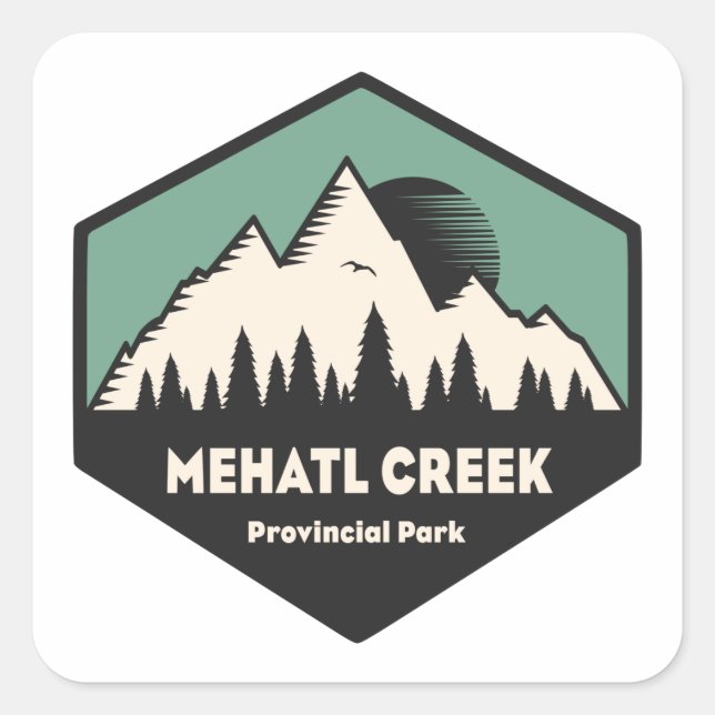 Sticker Carré Parc provincial de Mehatl Creek (Devant)