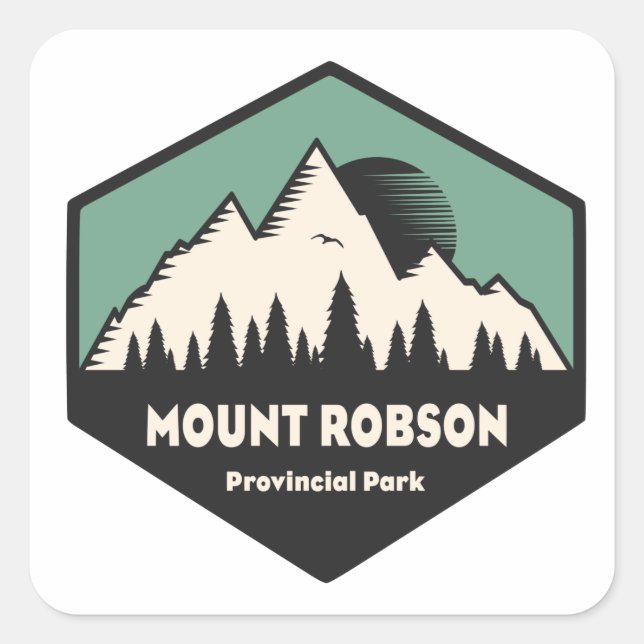 Sticker Carré Parc provincial Mount Robson (Devant)