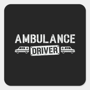 Sticker Carré Parfait Chauffeur Ambulance Param Urgence