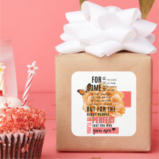 Sticker Carré Parfait comme vous êtes illustré citation