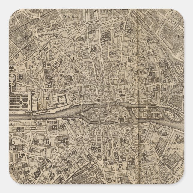 Sticker Carré Paris France (Devant)