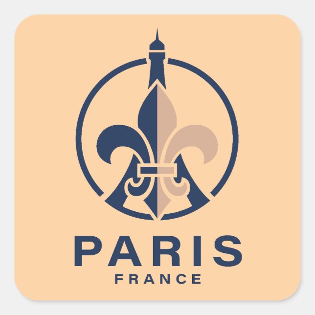 Sticker Carré Paris France Europe (Devant)