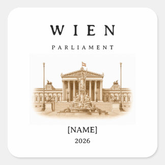 Sticker Carré Parlement personnalisé de Vienne | Nom & Année