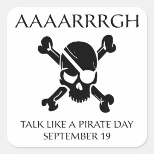 Sticker Carré Parler Comme Un Jour De Pirate