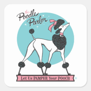 Sticker Carré Parlure de caniche