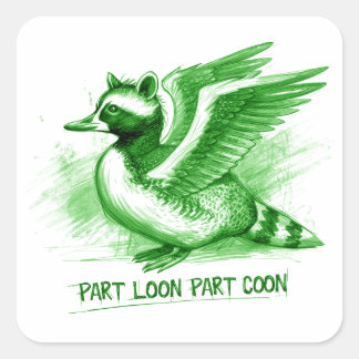 Sticker Carré Part Loon Part Coon  Hybrid Creature