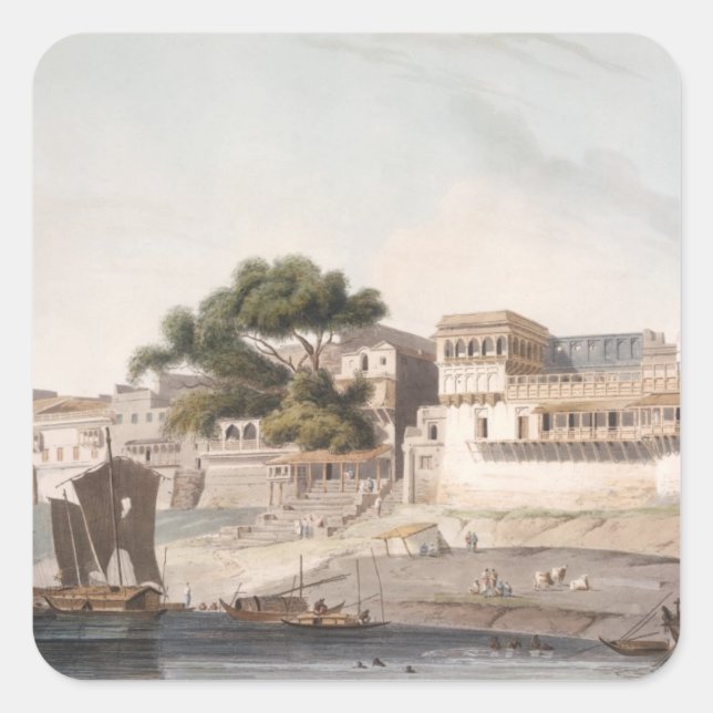 Sticker Carré Part of the City of Patna, on the River Ganges, pl (Devant)