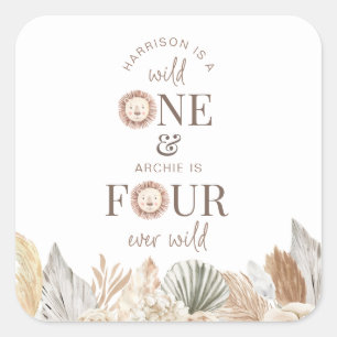 Sticker Carré Parti mixte sauvage un et quatre jamais sauvage