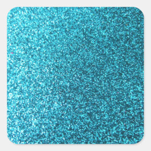 Sticker Carré Parties scintillant Bleue Faux