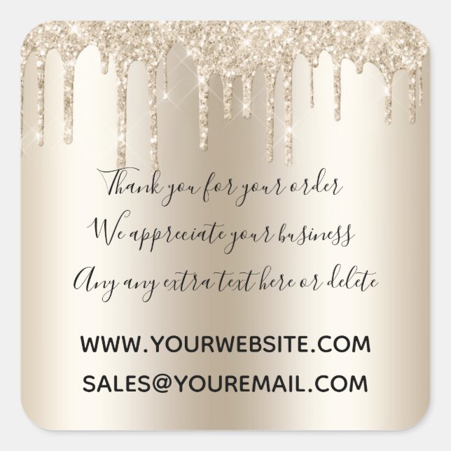 Sticker Carré Parties scintillant de  à goutte de champagne Merc (Devant)