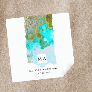 Sticker Carré Parties scintillant d'encre d'alcool Graphique Art