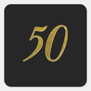 Sticker Carré Parties scintillant Gold 50