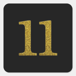 Sticker Carré Parties scintillant Gold numéro 11