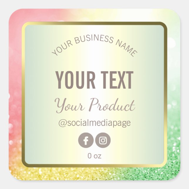 Sticker Carré Parties scintillant Noël Vert Parties scintillant  (Devant)